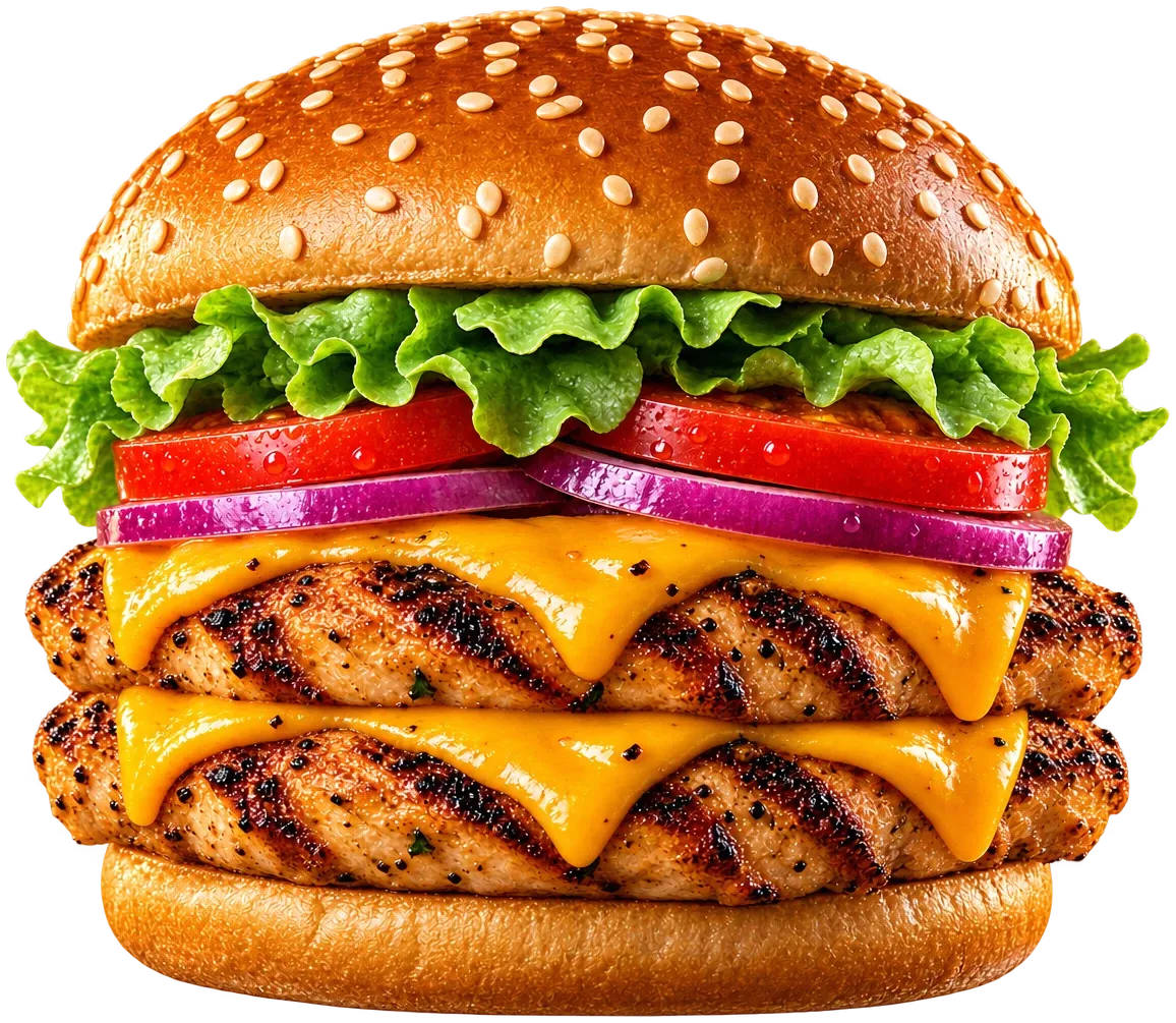 Double Grill burger with two grilled fillets