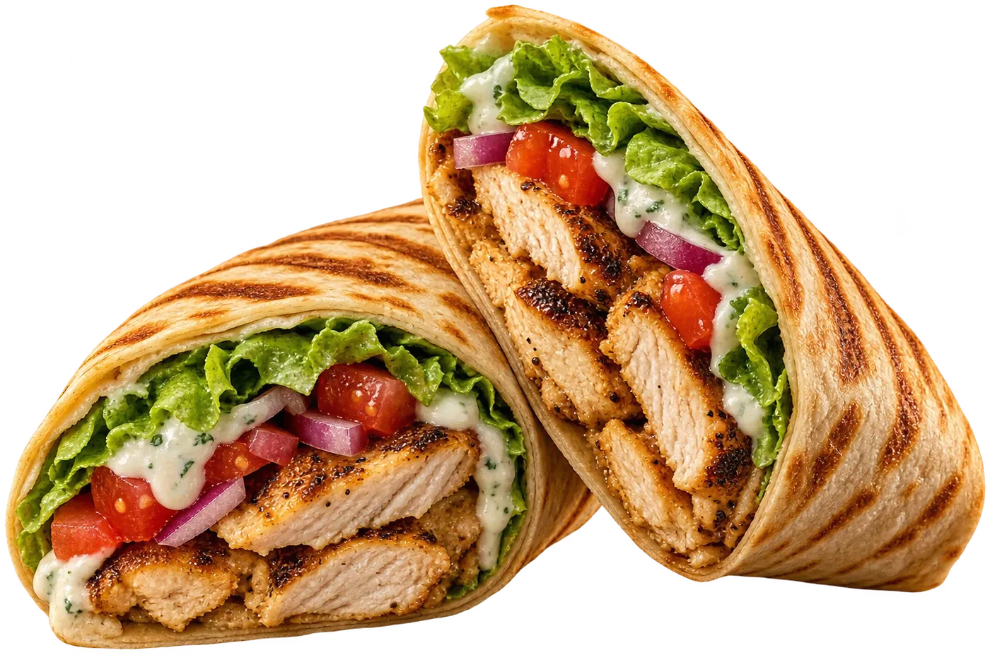 Special grill wrap cut in half